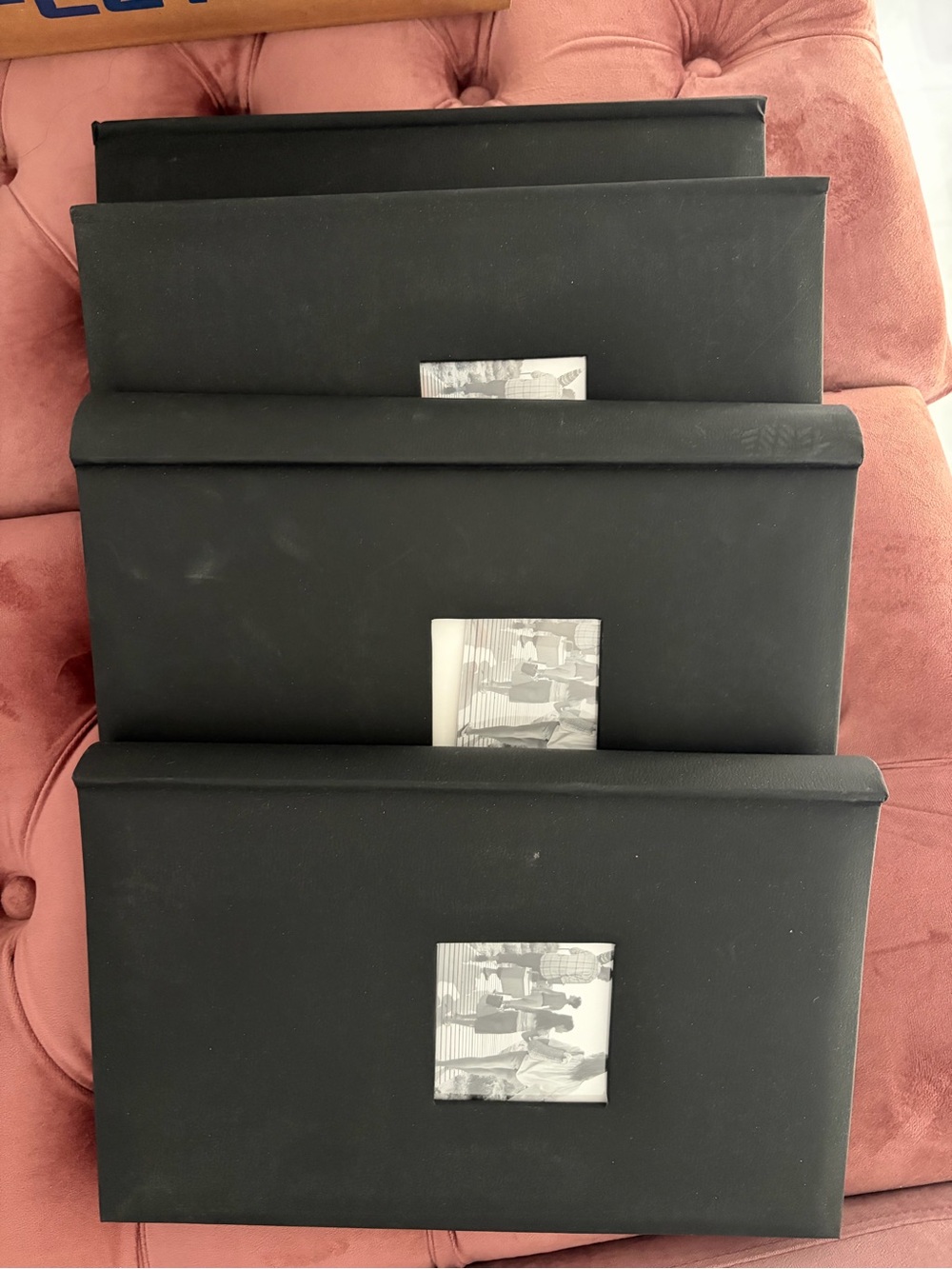 Target Black Leatherette Multi-Frame Photo Albums (Set of 4)